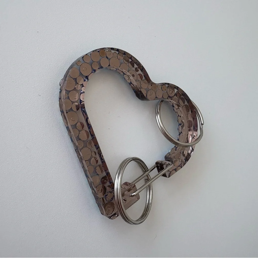Blue Rhinestone Acrylic Clear Heart Keychain